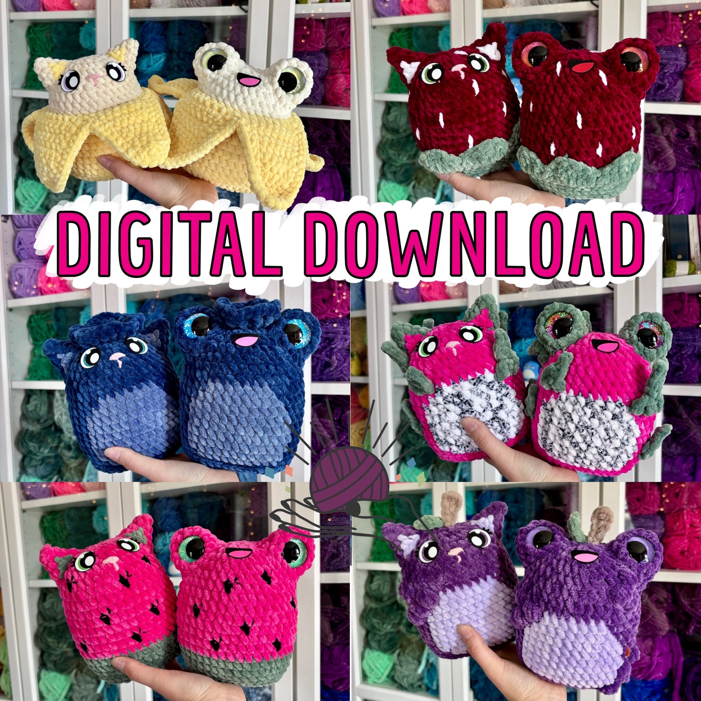 The Fruity Friends Crochet Pattern Pack (16+ VARIATIONS) DIGITAL DOWNLOAD