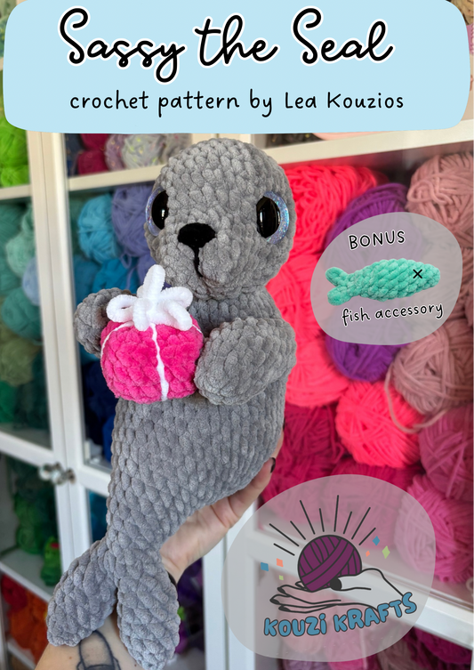 Sassy the Seal Crochet Pattern DIGITAL DOWNLOAD